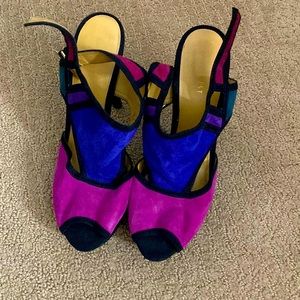 Nine West colorful heels worn for about a year